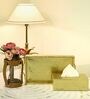 CasaGold Combo Leather Tray with Tissue Box-Gold