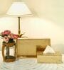 CasaGold Combo Leather Tray with Tissue Box-Rose Gold