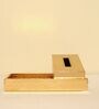CasaGold Combo Leather Tray with Tissue Box-Rose Gold