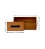 CasaGold Combo Leather Tray with Tissue Box-Tan Brown