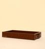 CasaGold Combo Leather Tray with Tissue Box-Tan Brown