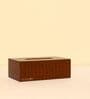 CasaGold Combo Leather Tray with Tissue Box-Tan Brown
