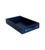 CasaGold Ink Blue Foldable Leather Butler Tray Table & Serving Tray with Metal Stand