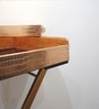CasaGold Rose Gold Foldable Leather Butler Tray Table & Serving Tray & Tissue Box with Metal Stand