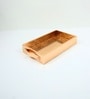 CasaGold Rose Gold Foldable Leather Butler Tray Table & Serving Tray with Metal Stand