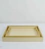 CASAGOLD SET OF 2 LEATHER TRAY WITH TISSUE HOLDER SET