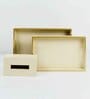 CASAGOLD SET OF 2 LEATHER TRAY WITH TISSUE HOLDER SET