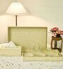 CASAGOLD SET OF 2 LEATHER TRAY WITH TISSUE HOLDER SET