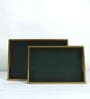 CASAGOLD SET OF 2 LEATHER TRAY WITH TISSUE HOLDER SET