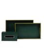 CASAGOLD SET OF 2 LEATHER TRAY WITH TISSUE HOLDER SET
