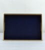 CASAGOLD SET OF 2 LEATHER TRAY WITH TISSUE HOLDER SET -INK BLUE