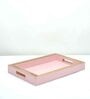 CASAGOLD SET OF 2 LEATHER TRAY WITH TISSUE HOLDER SET -PINK
