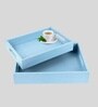 CasaGold Sky Blue Leather Tray