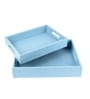 CasaGold Sky Blue Leather Tray