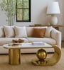 Casander Faux Marble Coffee Table In Gold Pvd Finish