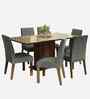 Cascada 6 Seater Dining Set In Brown & Beige Finish