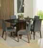 Cascada 6 Seater Dining Set In Brown & Black Finish