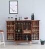 Caserta Sheesham Wood Bar Cabinet In Rustic Teak Finish