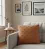 Cashew Rust 100% Combed Cotton Bubble16X16 Inches Knitted Cushion Cover