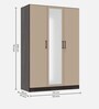 Cashmere 3 Door Wardrobe In Wyoming Maple & Frappe Finish with Mirror
