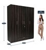 Cashmere 4 Door Wardrobe in Dark Brown Finish