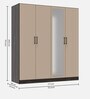 Cashmere 4 Door Wardrobe In Wyoming Maple & Frappe Finish with Mirror