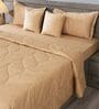 Cashmere Beige 300TC 100% Cotton Solid & Quilted Double Bedding Set