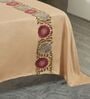 Cashmere Beige 300TC 100% Cotton Solids Flat Embroidered Super King Bedsheet With 2 Pillow Covers
