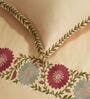 Cashmere Beige 300TC 100% Cotton Solids Flat Embroidered Super King Bedsheet With 2 Pillow Covers