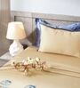 Cashmere Beige 300TC 100% Cotton Solid Flat Embroidered Super King Bedsheet With 2 Pillow Covers