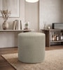 Cashmere Boucle Pouffe In Beige Colour