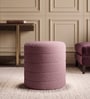Cashmere Boucle Pouffe In Pink Colour