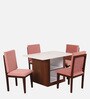 Casket 4 Seater Dining Set in Ply Wood Finish