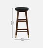 Caslav Sheesham Wood Bar Stool In Provincial Teak Finish With Black Leatherette
