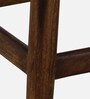 Caslav Sheesham Wood Bar Stool In Provincial Teak Finish With Black Leatherette