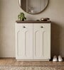 Caspain Shoe Rack 2 Door In Beige Finish
