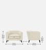 Casper Fabric 1 Seater Sofa in Ivory Cream Colour
