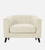 Casper Fabric 1 Seater Sofa in Ivory Cream Colour