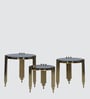 Casper Black & Gold Glass Top Nesting Coffee Table (Set Of 3)