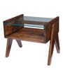 Casper Bed Side Table In Brown Finish