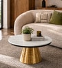 Cassady Coffee Table In Golden Finish with Marble Top