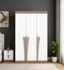 Cassandra 3 Door Wardrobe In Bella Noce & Glossy White Colour With Drawer & Locker
