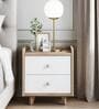 Cassandra Bed Table in Bella Noce & Glossy White Colour With Drawer