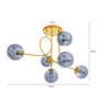 Aibne Brass Glass Globe Chandelier