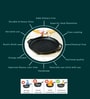 Black Cast Iron Grill Pan Pre-Seasoned & Toxin-Free Medium (10 inch), 1.5L, 2.7kg Long Handle for Easy Grip