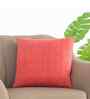 Castle Pink Shell 100% Cotton 18X18 Inches Knitted Cushion Cover With Filler