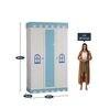 Castle 3 Door Kids Wardrobe in Highgloss White & Blue Colour