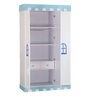 Castle 3 Door Kids Wardrobe in Highgloss White & Blue Colour