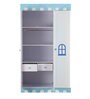 Castle 3 Door Kids Wardrobe in Highgloss White & Blue Colour