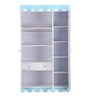 Castle 3 Door Kids Wardrobe in Highgloss White & Blue Colour